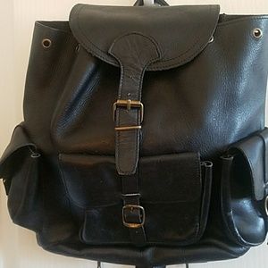 Black Leather Backpack